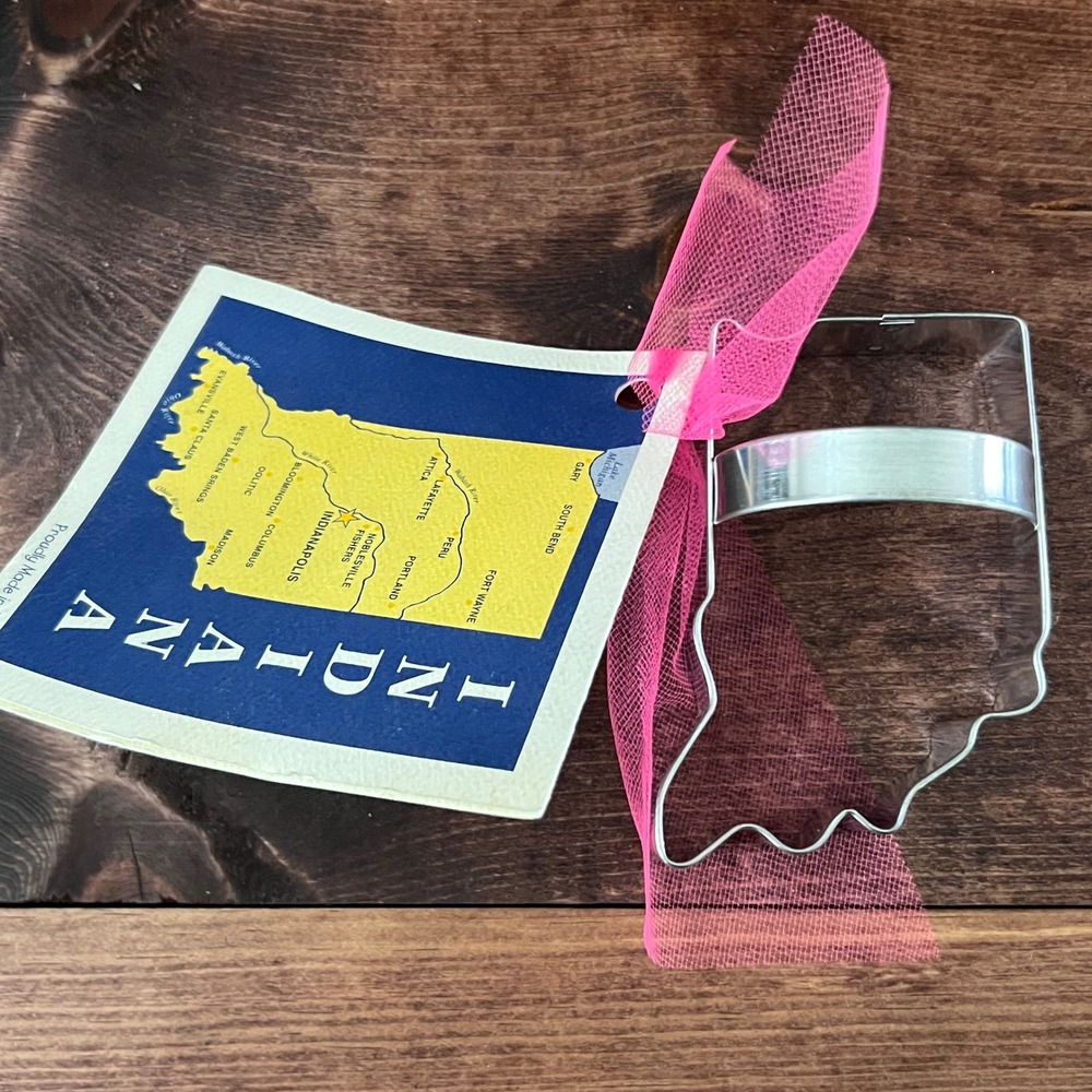 Ann Clark Indiana State Cookie Cutter Tin Plated Steel 4 Inch Made in USA New